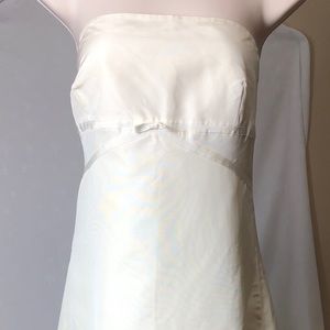 J. Crew ivory silk strapless lined sheath dress